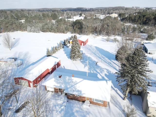 view of snowy aerial view