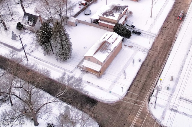 view of snowy aerial view