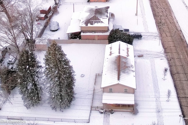 view of snowy aerial view