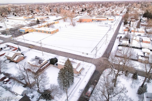 view of snowy aerial view