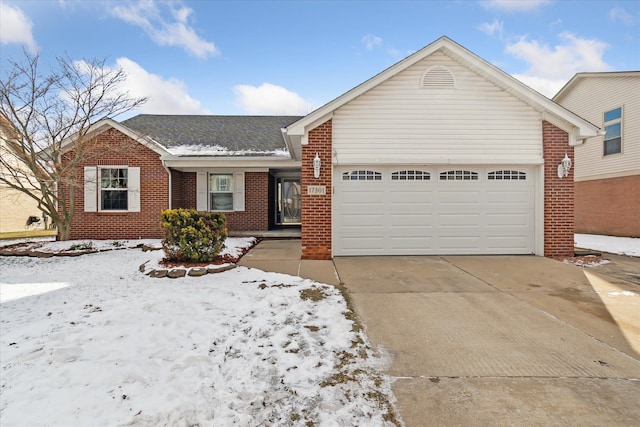 single story home with a garage