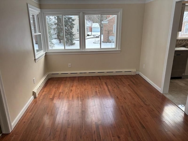 unfurnished dining area featuring hardwood / wood-style flooring