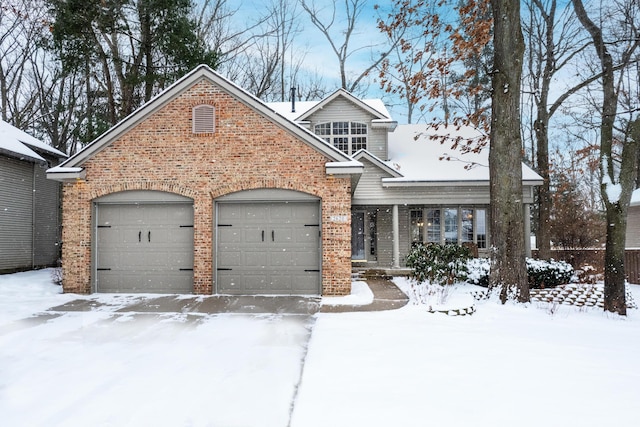 view of front of house with a garage