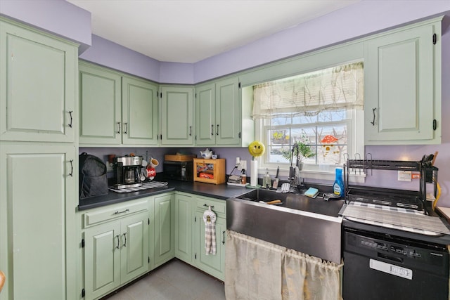 kitchen with black appliances