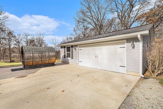 view of garage