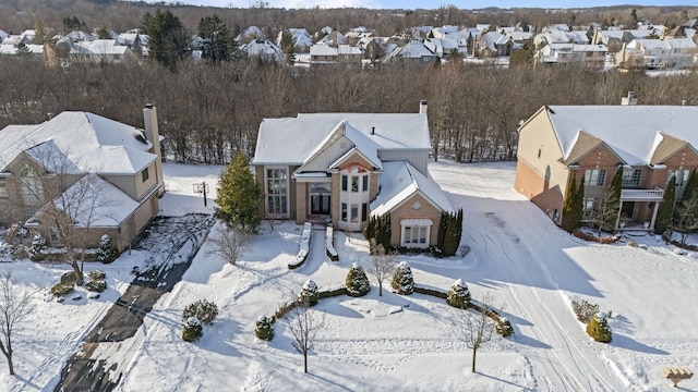 view of snowy aerial view