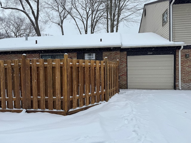 exterior space featuring a garage