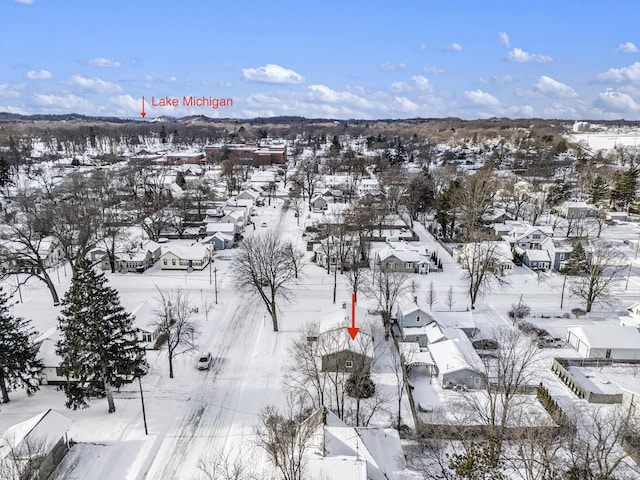 view of snowy aerial view