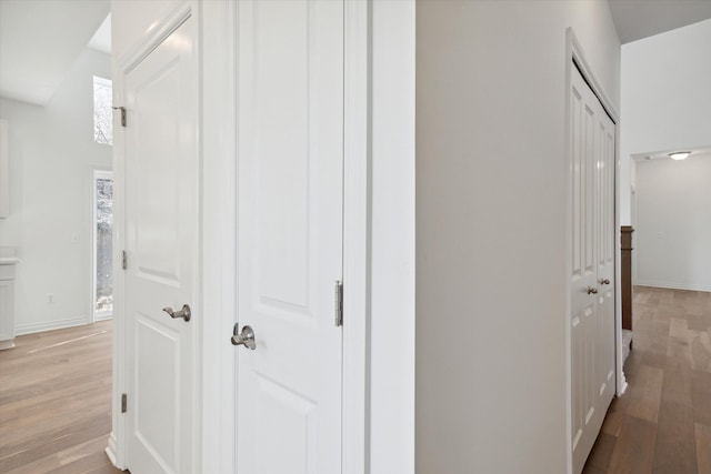 hall featuring light hardwood / wood-style flooring