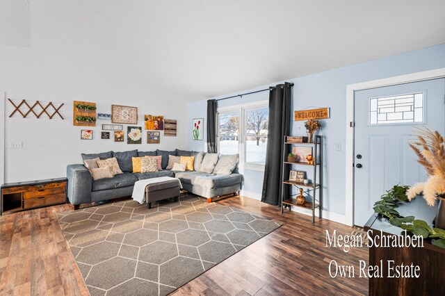 living room featuring hardwood / wood-style flooring