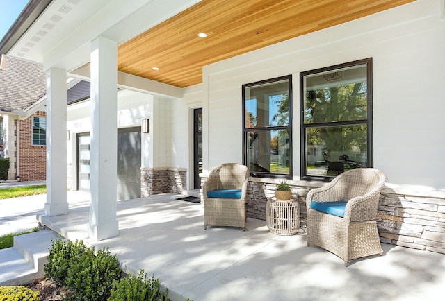 view of patio with a porch