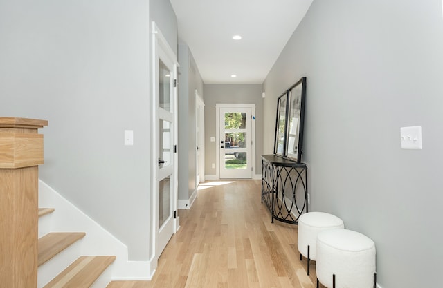 hallway featuring light hardwood / wood-style floors