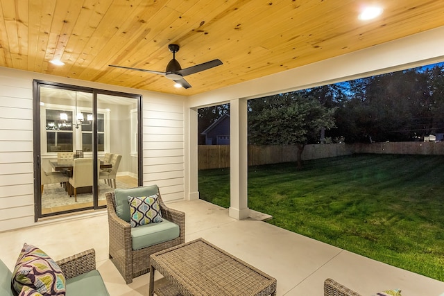 view of patio / terrace with ceiling fan