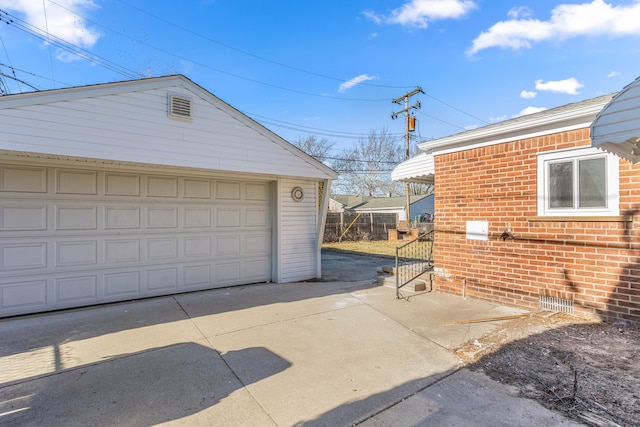 view of garage