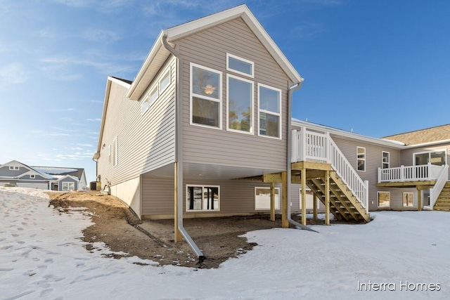 view of snow covered property