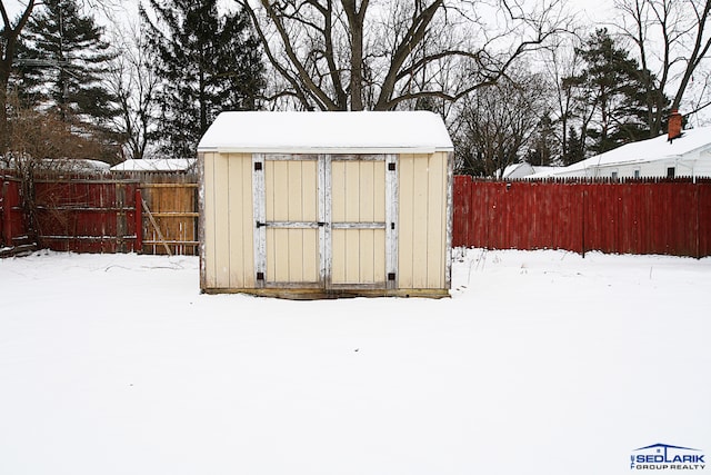 view of snow covered structure