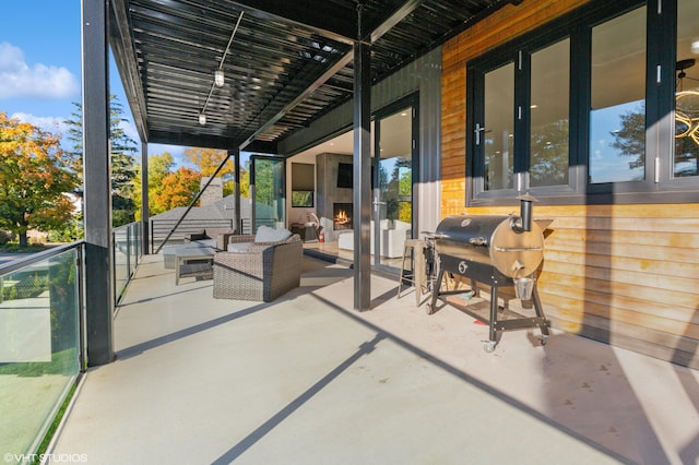 view of patio featuring grilling area