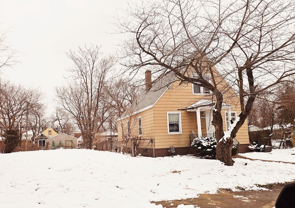 view of snowy exterior