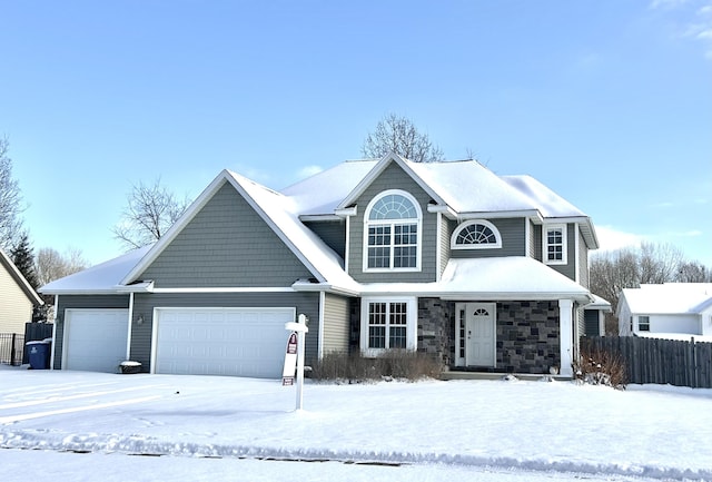 view of front property featuring a garage