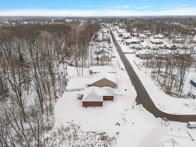 view of snowy aerial view