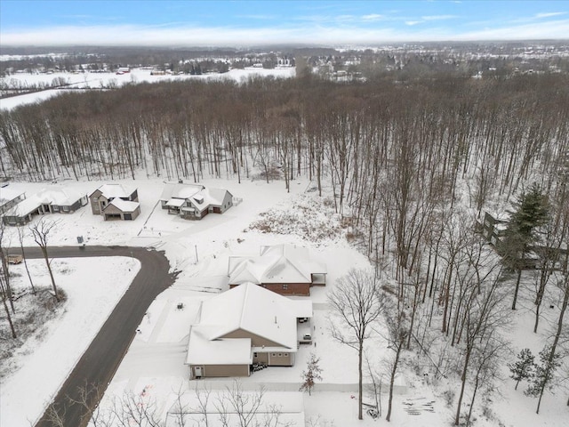 view of snowy aerial view