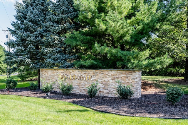 view of community sign