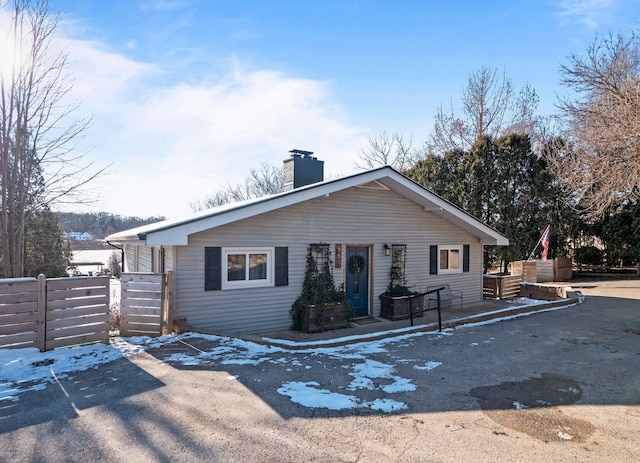 view of single story home