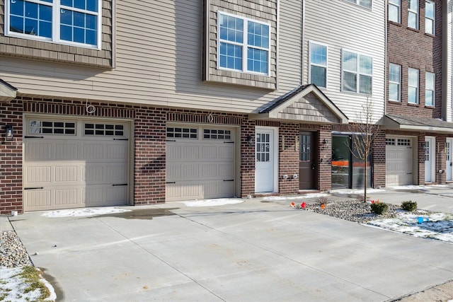 exterior space with a garage