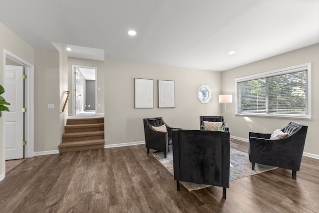 living room featuring hardwood / wood-style flooring