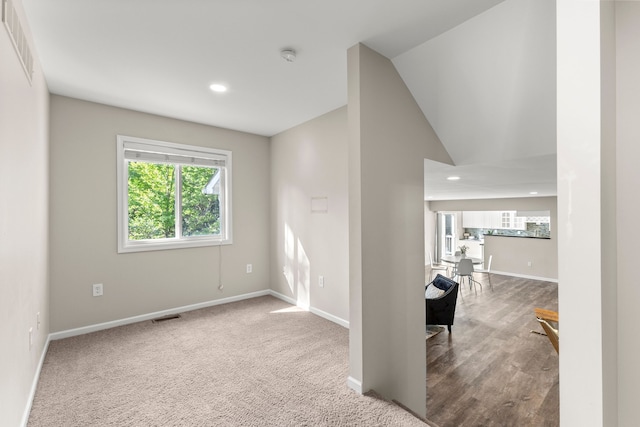 interior space with lofted ceiling