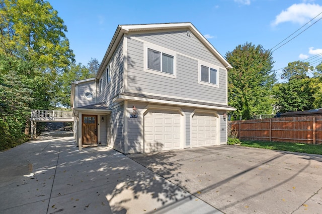 view of home's exterior featuring a garage