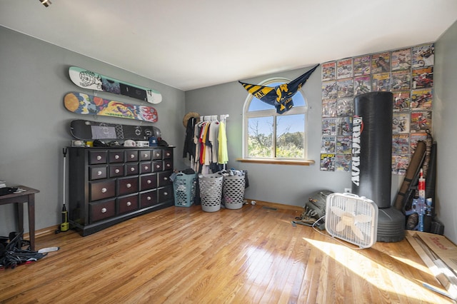 miscellaneous room with light hardwood / wood-style floors