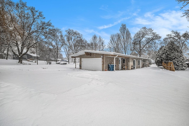 exterior space featuring a garage