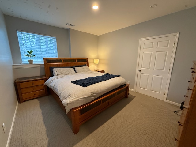 bedroom featuring carpet