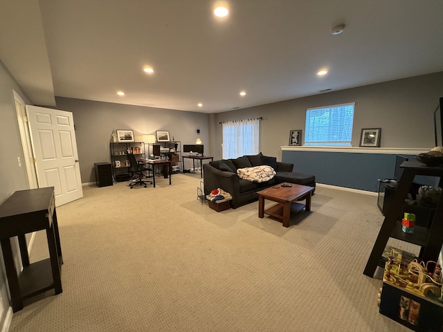 view of carpeted living room