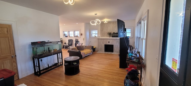 living area with light wood finished floors