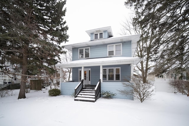 view of front of house with covered porch