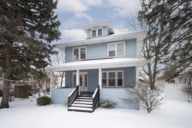 view of front of home with a porch