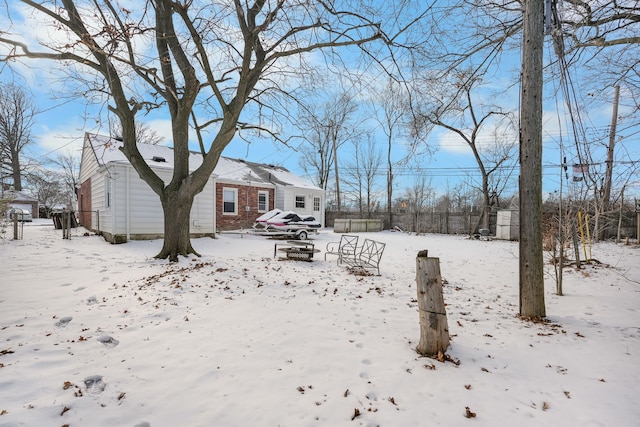 view of snowy yard