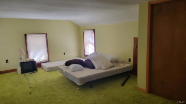 interior space with carpet, vaulted ceiling, and plenty of natural light