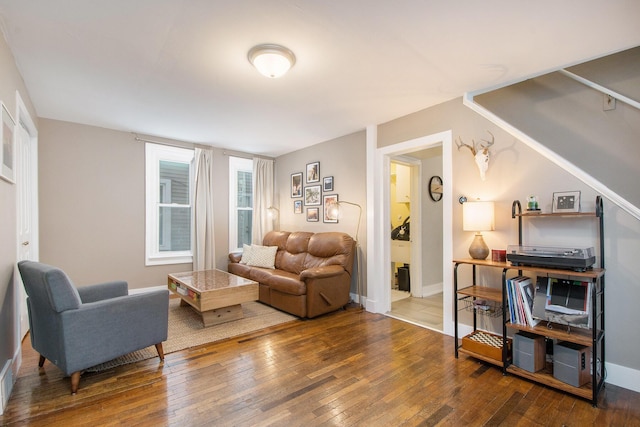 living room featuring hardwood / wood-style flooring