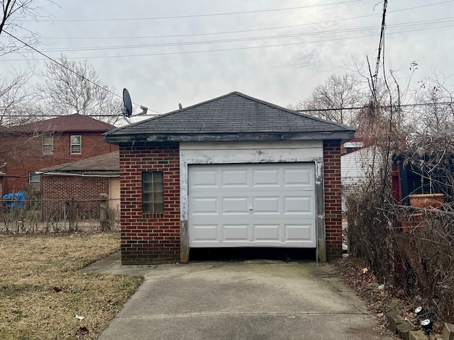 view of garage