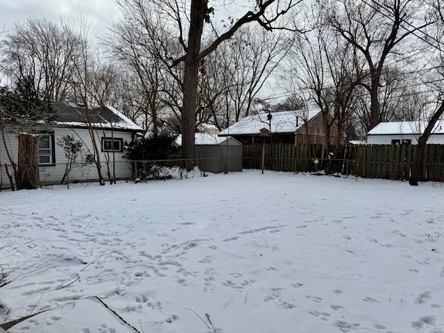 view of snowy yard