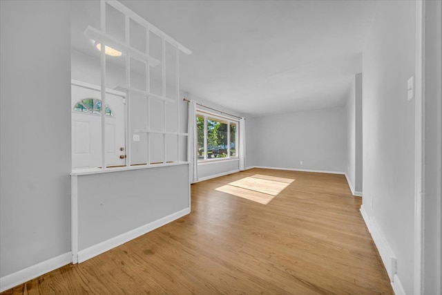 unfurnished living room featuring hardwood / wood-style flooring