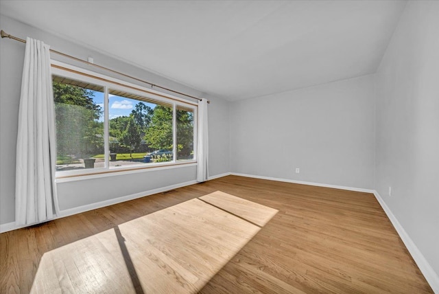 unfurnished room with wood-type flooring