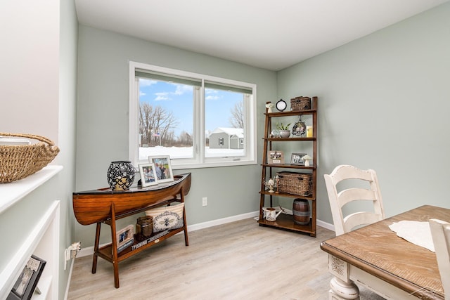 office featuring light hardwood / wood-style floors