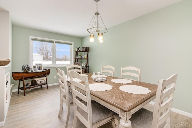 dining room with light hardwood / wood-style floors