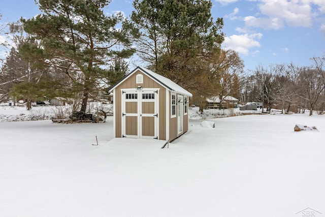 view of snow covered structure