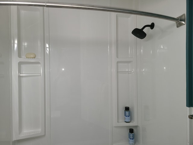 interior details with a shower