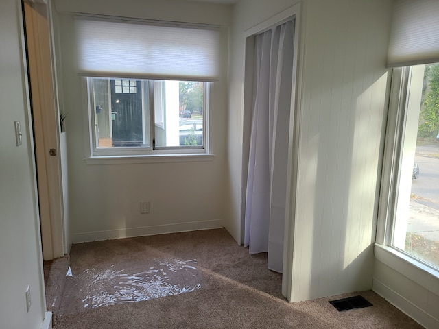 unfurnished room with carpet flooring